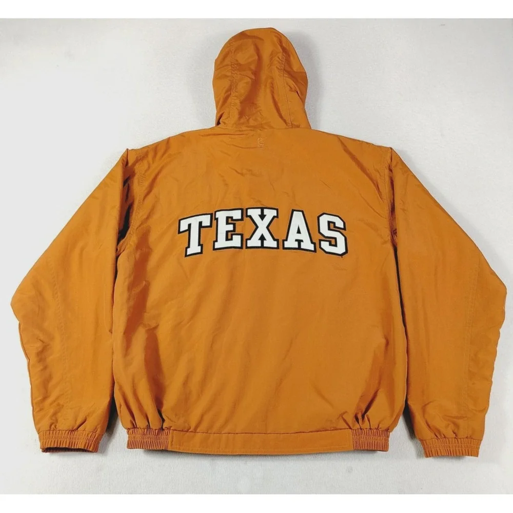 Texas Longhorns Jacket Mens Small Orange NCAA Football Gear For Sports Hooded